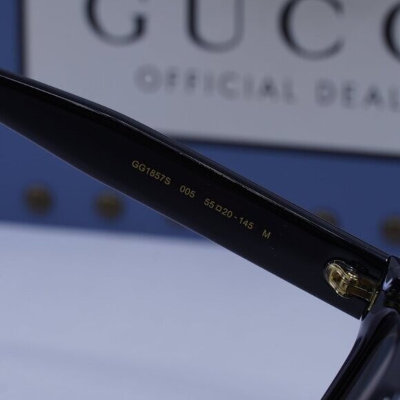 Gucci GG1857S 005 Square Sunglasses - Black\Grey Polarized - Picture 7 of 10